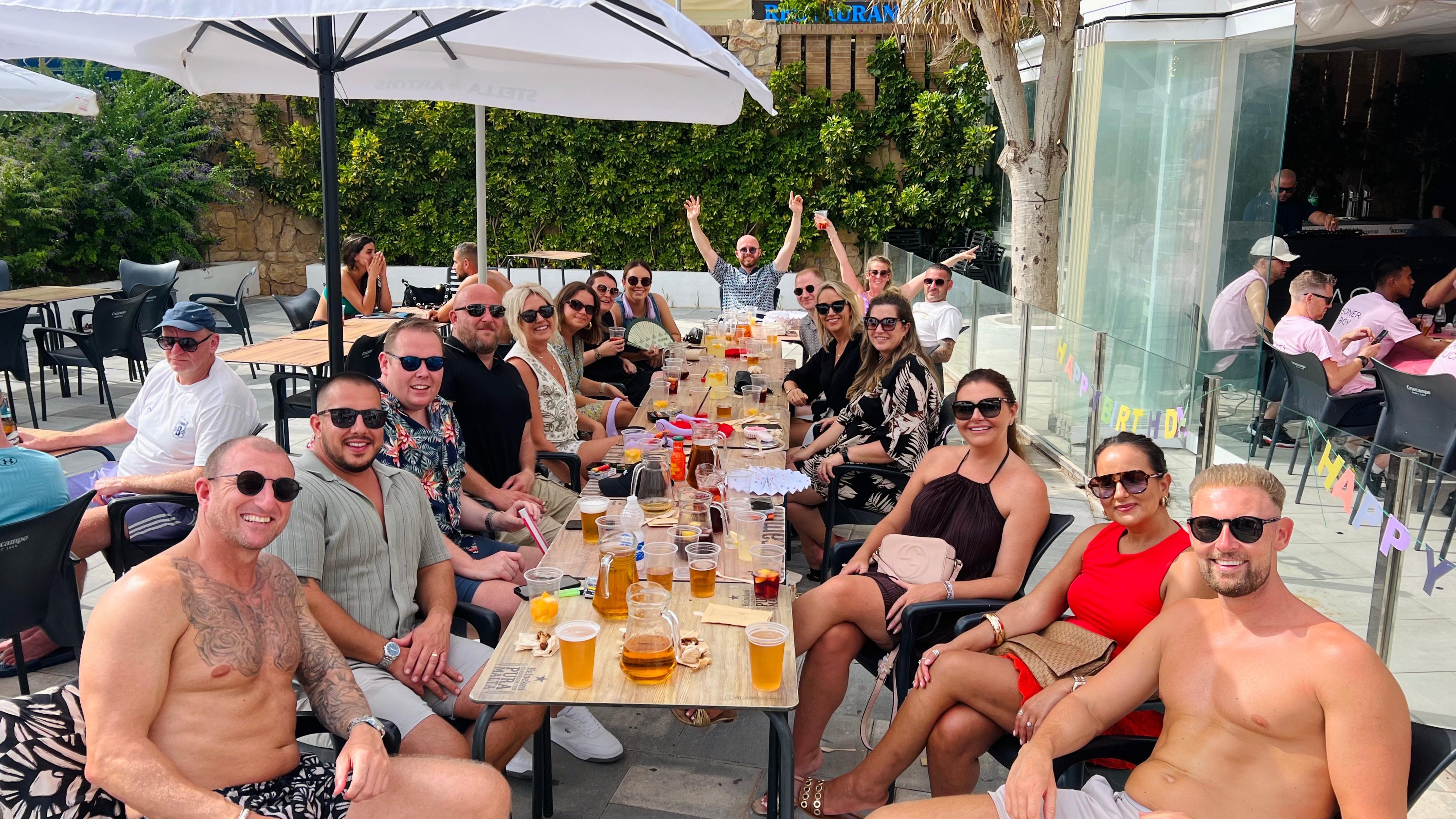 group of peopl eating at a table